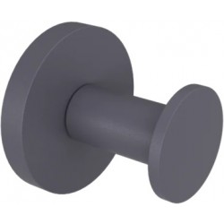 Hook Flat wall mounted material: Brass single, color: Grey surface: Matt Hooks