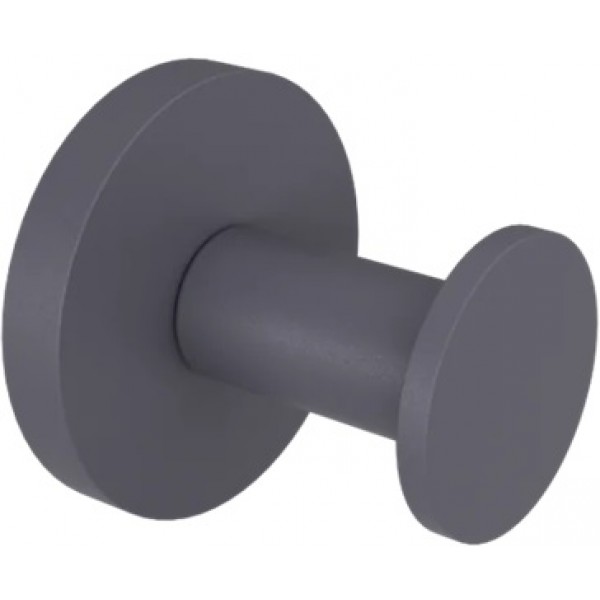 Άγκιστρο από ορείχαλκο μονό με ροζέτα, Graphite Grey, χρώμα: Γκρι επιφάνεια: Ματ Άγκιστρα