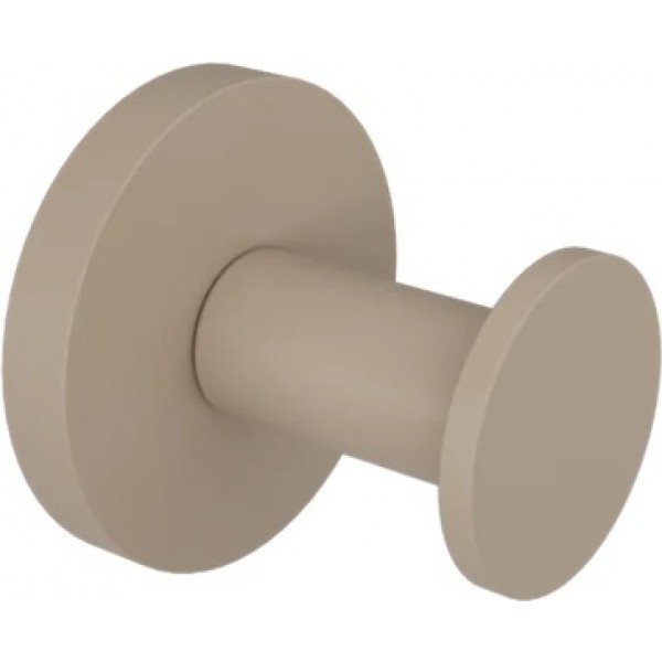 Άγκιστρο από ορείχαλκο μονό warm beige, χρώμα: Μπεζ επιφάνεια: Ματ Άγκιστρα