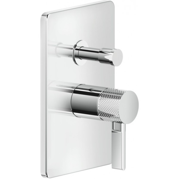 Shower tap Wall-mounted external part 2 way material: Brass mixer With plate without hand shower, hose and holder, color: Chrome surface: Glossy