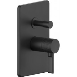 Shower tap Wall-mounted external part 2 way material: Brass mixer With plate without hand shower, hose and holder, color: Black surface: Matt Wall-mounted - external part