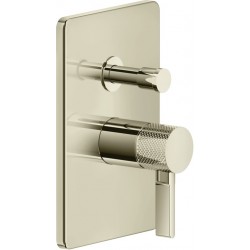 Shower tap Wall-mounted external part 2 way material: Brass mixer With plate without hand shower, hose and holder Nickel PVD, color: Chrome surface: Glossy Wall-mounted - external part