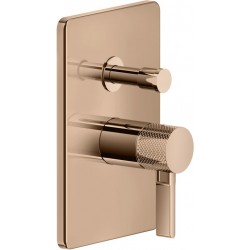 Shower tap Wall-mounted external part 2 way material: Brass mixer With plate without hand shower, hose and holder, color: Bronze surface: Glossy Wall-mounted - external part