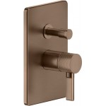 Shower tap Wall-mounted external part 2 way material: Brass mixer With plate without hand shower, hose and holder, color: Bronze surface: Brushed Wall-mounted - external part