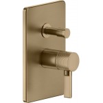 Shower tap Wall-mounted external part 2 way material: Brass mixer With plate without hand shower, hose and holder Warm Bronze Brushed PVD, color: Bronze surface: Brushed Wall-mounted - external part