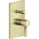 Shower tap Wall-mounted external part 2 way material: Brass mixer With plate without hand shower, hose and holder, color: Gold surface: Glossy Wall-mounted - external part