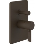 Shower tap Wall-mounted external part 2 way material: Brass mixer With plate without hand shower, hose and holder, color: Bronze surface: Brushed Wall-mounted - external part