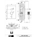 Shower tap Wall-mounted external part 2 way material: Brass mixer With plate without hand shower, hose and holder, color: Bronze surface: Brushed Wall-mounted - external part