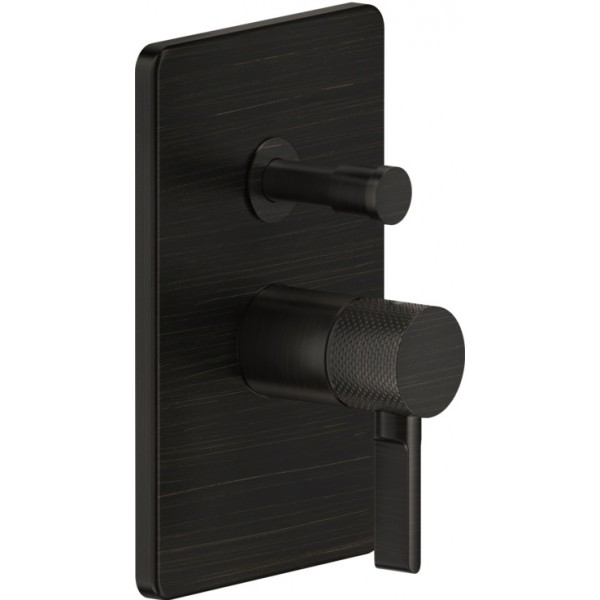 Shower tap Wall-mounted external part 2 way material: Brass mixer With plate without hand shower, hose and holder, color: Bronze surface: Brushed Wall-mounted - external part