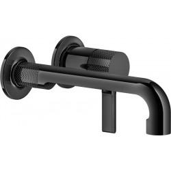 Wash basin tap Wall-mounted - external part 2 holes mixer Without waste, color: Black material: Brass surface: Glossy Wall-mounted - external part
