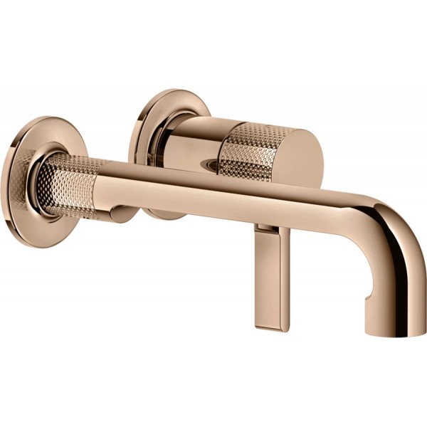 Wash basin tap Wall-mounted - external part 2 holes mixer Without waste, color: Pink Gold material: Brass surface: Glossy Wall-mounted - external part