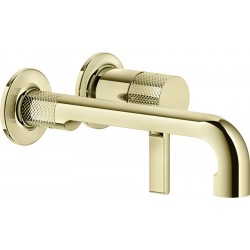 Wash basin tap Wall-mounted - external part 2 holes mixer Without waste, color: Gold material: Brass surface: Glossy Wall-mounted - external part