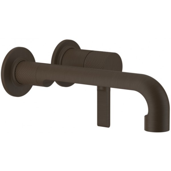 Wash basin tap Wall-mounted - external part 2 holes mixer Without waste, color: Bronze material: Brass surface: Brushed Wall-mounted - external part