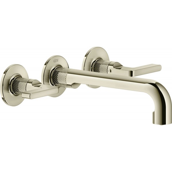 Wash basin tap Wall-mounted - external part 3 holes dual-level Without waste, color: Chrome material: Brass surface: Glossy Wall-mounted - external part