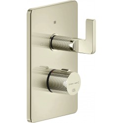 Shower tap Wall-mounted external part 2 way material: Brass thermostatic With plate without hand shower, hose and holder, color: Chrome surface: Glossy Wall-mounted - external part