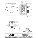 Shower tap Wall-mounted external part 2 way material: Brass thermostatic With plate without hand shower, hose and holder Black Metal PVD, color: Black surface: Glossy Wall-mounted - external part