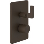 Shower tap Wall-mounted external part 2 way material: Brass thermostatic With plate without hand shower, hose and holder, color: Bronze surface: Brushed Wall-mounted - external part