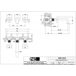 Wash basin tap Wall-mounted - external part 3 holes dual-level Without waste, color: Gold material: Brass surface: Glossy Wall-mounted - external part