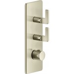 Shower tap Wall-mounted external part 2 way material: Brass thermostatic With plate with separate exits without hand shower, hose and holder, color: Chrome surface: Glossy Wall-mounted - external part