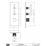 Shower tap Wall-mounted external part 2 way material: Brass thermostatic With plate with separate exits without hand shower, hose and holder, color: Pink Gold surface: Glossy Wall-mounted - external part