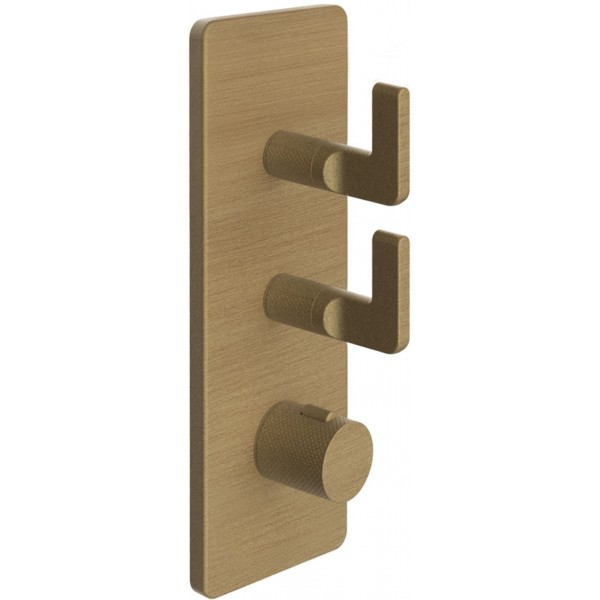 Shower tap Wall-mounted external part 2 way material: Brass thermostatic With plate with separate exits without hand shower, hose and holder, color: Bronze surface: Brushed