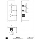 Shower tap Wall-mounted external part 2 way material: Brass thermostatic With plate with separate exits without hand shower, hose and holder, color: Black surface: Matt Wall-mounted - external part