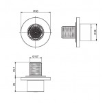 Ντους (Jet) flat rain, Brushed Gold, χρώμα: Χρυσό από ορείχαλκο επιφάνεια: Βουρτσισμένη Ντους