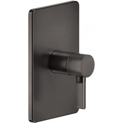 Shower tap Wall-mounted external part 1 way material: Brass mixer With plate without hand shower, hose and holder, color: Black surface: Brushed Wall-mounted - external part