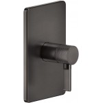 Shower tap Wall-mounted external part 1 way material: Brass mixer With plate without hand shower, hose and holder, color: Black surface: Brushed Wall-mounted - external part