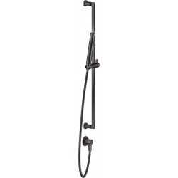 Βέργα ντους 80cm από ορείχαλκο Black Metal Brushed με τηλέφωνο, σπιράλ & παροχή, χρώμα: Μαύρο επιφάνεια: Βουρτσισμένη Βέργες ντους