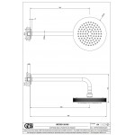 Shower head Wall-mounted 21,8x21,8 material: Brass, style: 1 spray, color: Black surface: Brushed Overhead showers Shower head Wall-mounted 21,8x21,8 material: Brass, style: 1 spray, color: Black surface: Brushed Overhead showers