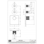 Shower tap Wall-mounted external part 2 way 3 holes material: Brass mixer with separate exits without hand shower, hose and holder, color: Black surface: Brushed Wall-mounted - external part
