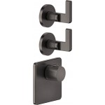 Shower tap Wall-mounted external part 2 way 3 holes material: Brass mixer with separate exits without hand shower, hose and holder, color: Black surface: Brushed Wall-mounted - external part