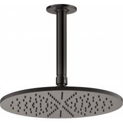Shower head Ceiling-mounted 30x30 material: Brass, style: 1 spray, color: Black surface: Brushed Overhead showers