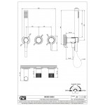Shower tap Wall-mounted external part 2 way 3 holes material: Brass mixer with hand shower, hose and holder, color: Black surface: Brushed Wall-mounted - external part Shower tap Wall-mounted external part 2 way 3 holes material: Brass mixer with hand shower, hose and holder, color: Black surface: Brushed Wall-mounted - external part