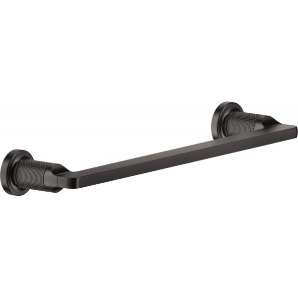 Towel 30cm Fixed material: Brass single, color: Black surface: Brushed Towel rails