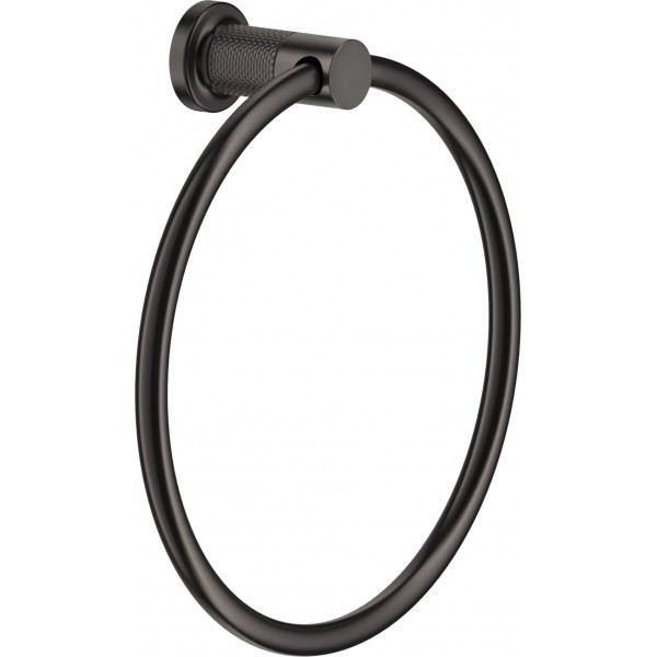 Towel ring closed material: Brass, color: Black surface: Brushed Towel rings