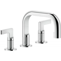 Wash basin tap Deck-mounted dual-level material: Brass S size With pop-up waste set, color: Chrome surface: Glossy Deck-mounted