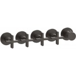 Shower tap Wall-mounted external part 4 way 5 holes material: Brass thermostatic with separate exits without hand shower, hose and holder, color: Black surface: Brushed Wall-mounted - external part