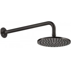 Shower head Wall-mounted 20x20 material: Brass, style: 1 spray, color: Black surface: Brushed Overhead showers