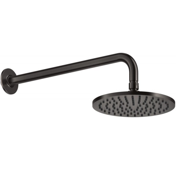 Shower head Wall-mounted 20x20 material: Brass, style: 1 spray, color: Black surface: Brushed Overhead showers