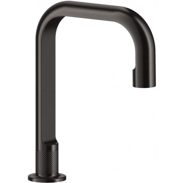 Spout (Nozzle) 24cm Deck-mounted material: Brass, color: Black surface: Brushed Bath spouts
