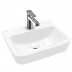Νιπτήρας επίτοιχος 45x37x16 White Alpin ,CeramicPlus με 1 γούρνα με οπή στη μέση χωρίς υπερχείλιση από πορσελάνη, χρώμα: Λευκό επιφάνεια: Γυαλιστερή Επίτοιχοι