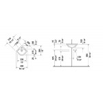 Νιπτήρας επίτοιχος 43x38 με 1 γούρνα με οπή στη μέση με υπερχείλιση από πορσελάνη, χρώμα: Λευκό επιφάνεια: Γυαλιστερή Επίτοιχοι