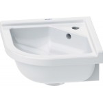 Νιπτήρας επίτοιχος 43x38 με 1 γούρνα με οπή στη μέση με υπερχείλιση από πορσελάνη, χρώμα: Λευκό επιφάνεια: Γυαλιστερή Επίτοιχοι