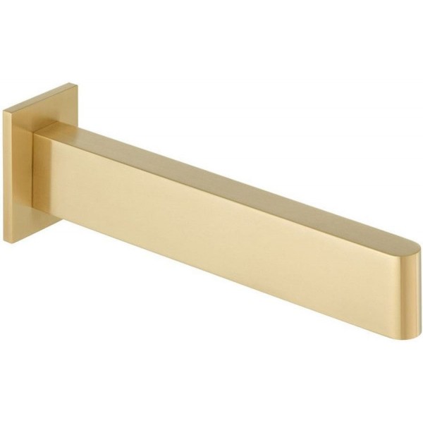 Εκροή (στόμιο) 20cm επίτοιχος τύπος από ορείχαλκο μπανιέρας, Brushed Gold, χρώμα: Χρυσό επιφάνεια: Βουρτσισμένη Στόμια (ρουξούνια)