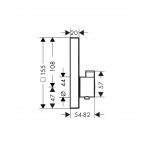 Shower tap Wall-mounted external part 2 way material: Brass thermostatic With plate with separate exits without hand shower, hose and holder, color: Dark Grey surface: Brushed Wall-mounted - external part