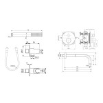 Μπαταρία ντουζιέρας και κεφαλή ντους εντοιχιζόμενη 2 εξόδων αναμεικτική από ορείχαλκο Φ20cm 1 ροής με τηλέφωνο stick, σπιράλ 1,75m & στήριγμα, Silk Black, χρώμα: Μαύρο επιφάνεια: Ματ Εντοιχιζόμενες με κεφαλή