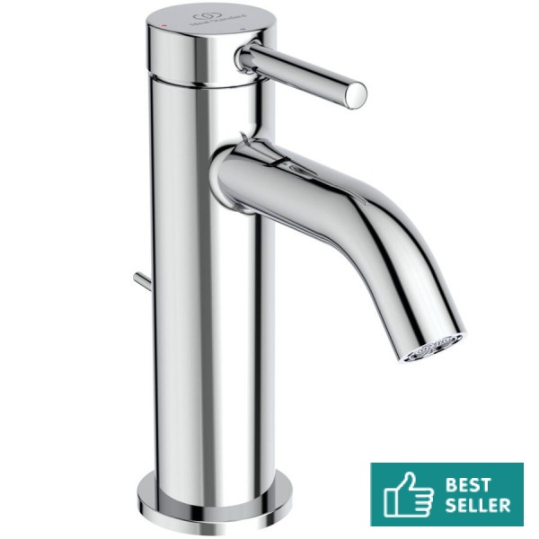 Wash basin tap Deck-mounted material: Brass mixer With pop-up waste set Μ size Blue Start, color: Chrome surface: Glossy Deck-mounted Wash basin tap Deck-mounted material: Brass mixer With pop-up waste set Μ size Blue Start, color: Chrome surface: Glossy Deck-mounted