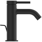 Wash basin tap Deck-mounted material: Brass mixer With pop-up waste set Μ size Blue Start, color: Black surface: Matt Wash basin tap Deck-mounted material: Brass mixer With pop-up waste set Μ size Blue Start, color: Black surface: Matt